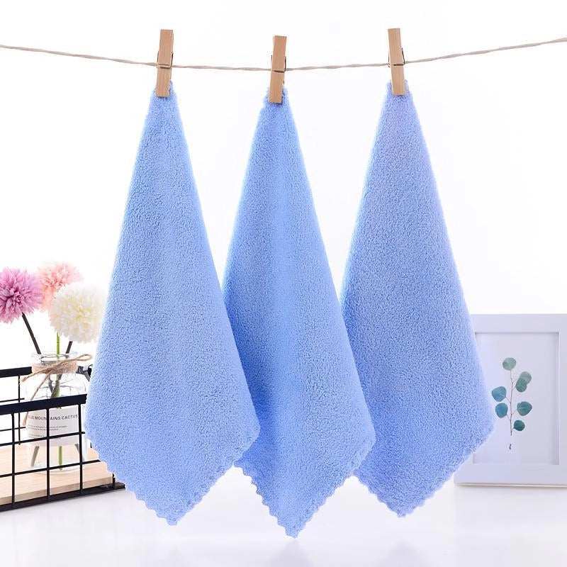 Factory Coral Fleece Children Wash Face Small Square Towel Kindergarten Towel Bear Gift Square Towel