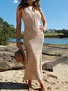 Solid Color Jacquard Cover-Ups Tops