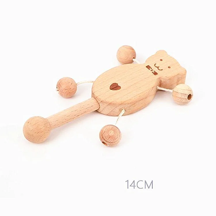Wooden Teether Wooden Rattles Baby Toys-Mayoulove