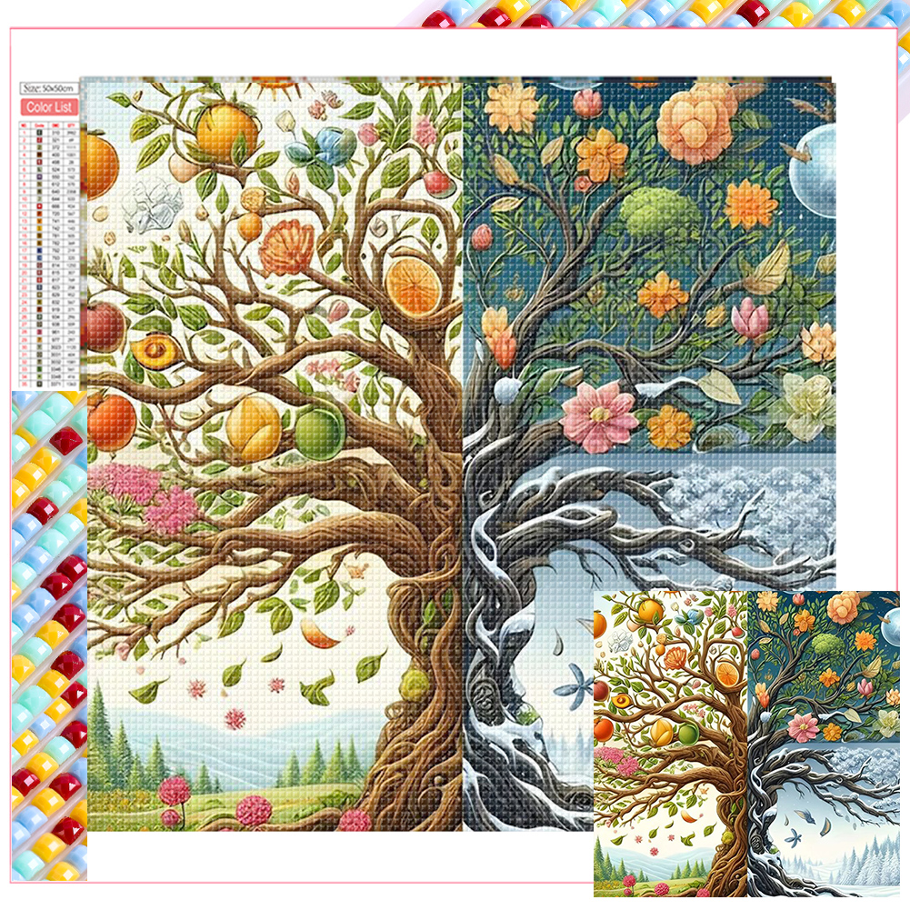 Four Seasons 50*50cm(picture) full square drill diamond painting
