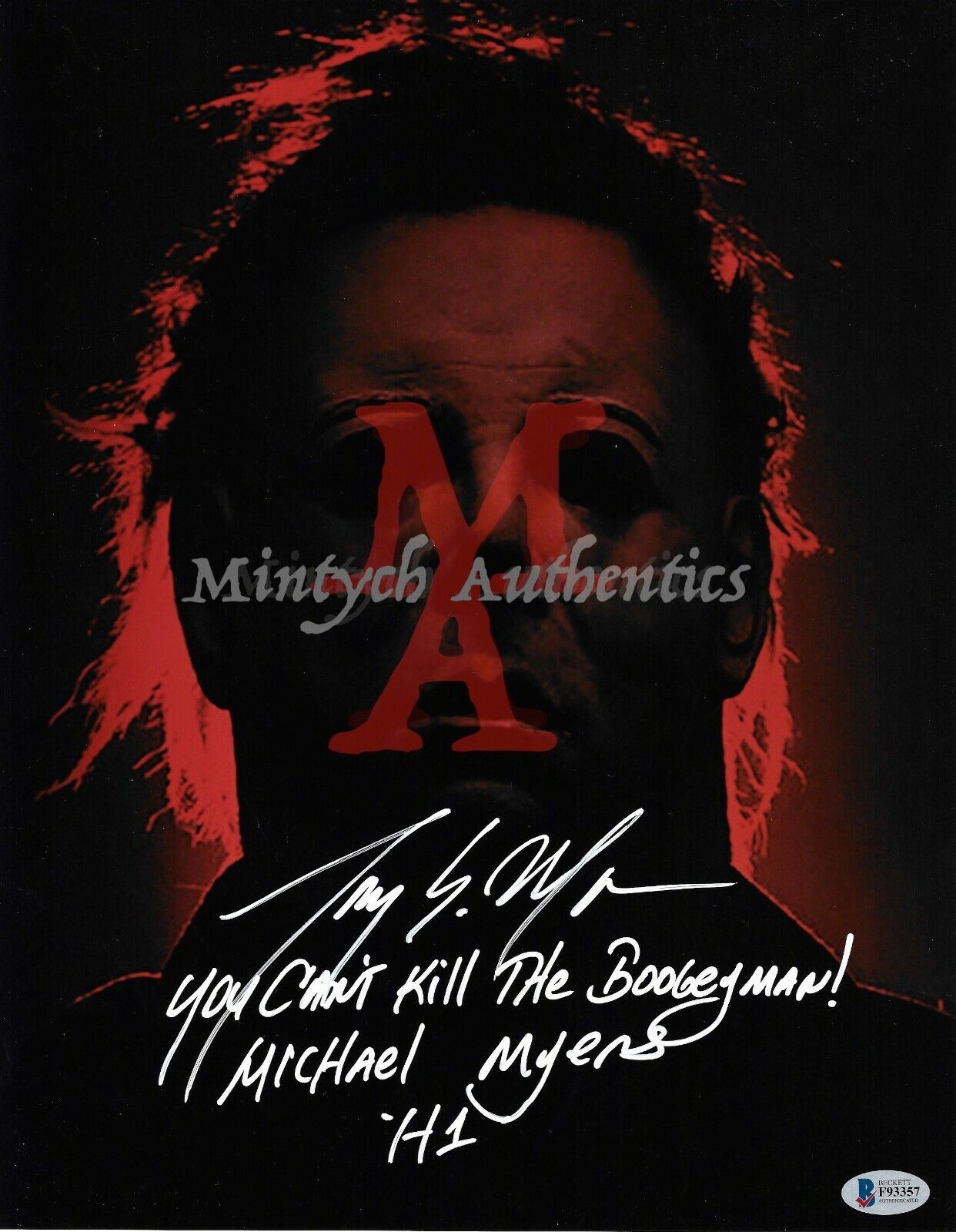 TONY MORAN HALLOWEEN SIGNED 11x14 Photo Poster painting! MICHAEL MYERS! BECKETT COA! H1! HORROR!