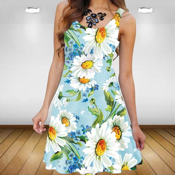 Summer Dress Sleeveless Women Printing Dresses Casual Dress - Shop Trendy Women's Fashion | TeeYours