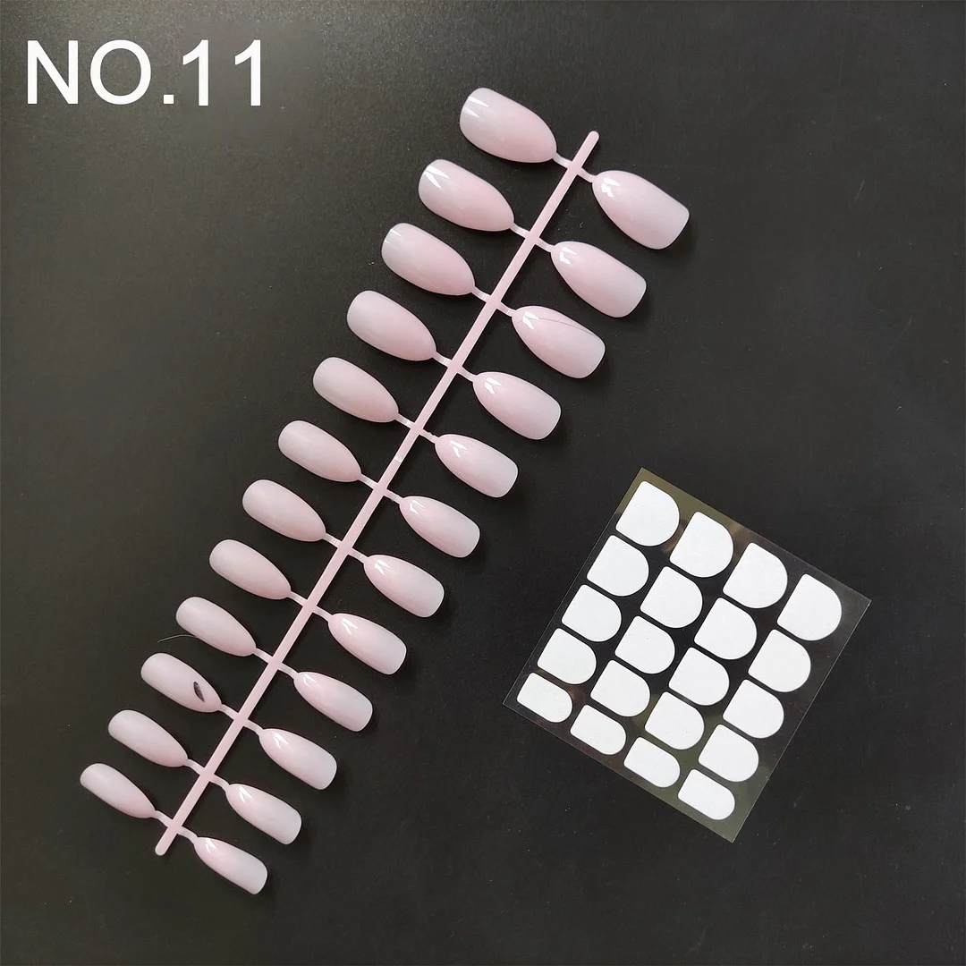 1 Set, 24 Pieces With Nail Adhesive Almond Shape False Nail Tips 20 Popular Colors Optional Full Cover Press On Nail-Nail Inspo