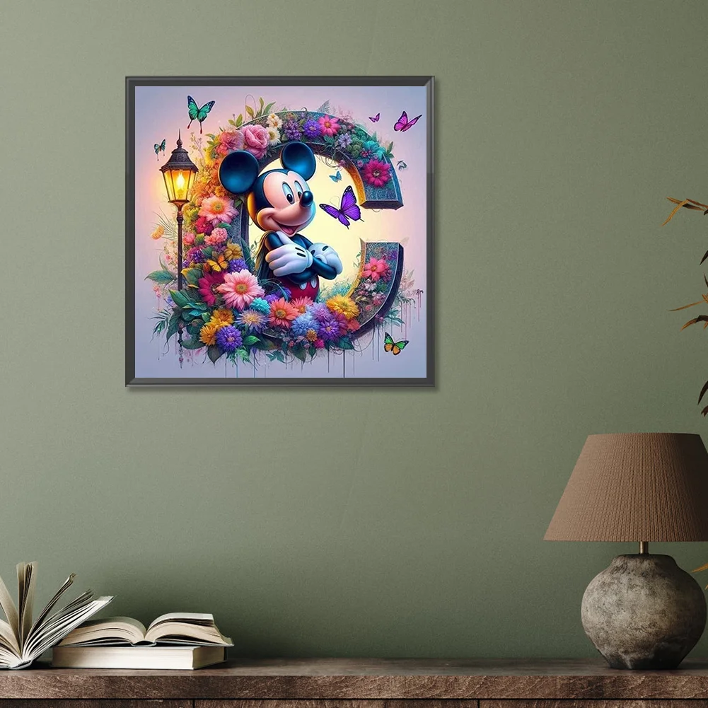 Partial AB Diamond Painting - Full Round Drill - Mickey Minnie Letters(Canvas|35*35cm)