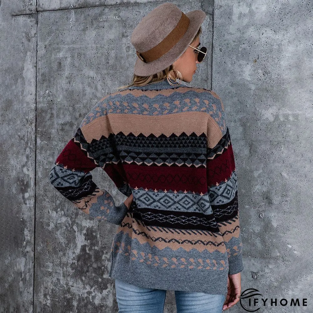 Loose Crew Neck Boho Wool/knitting Sweater | IFYHOME