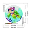 Kit d&rsquo;art diamant Turtle DIY 20x20cm avec cadre rond d&eacute;coration murale