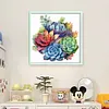 Succulent-18CT Stamped Cross Stitch 25*25cm/9.84*9.84in tapestrymarket