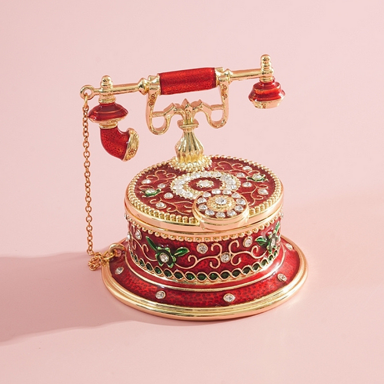 Luxury Retro Phone Enamel Jewelry Box