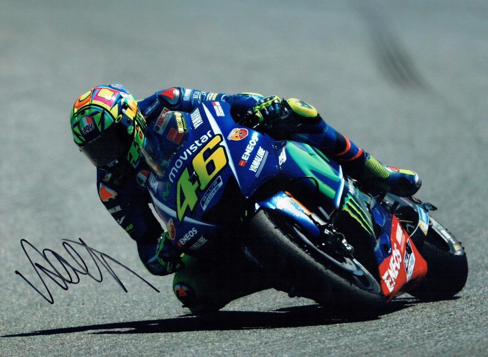 VALENTINO ROSSI Autograph 2017 SIGNED 16x12 Yamaha Photo Poster painting 2 AFTAL COA The Doctor