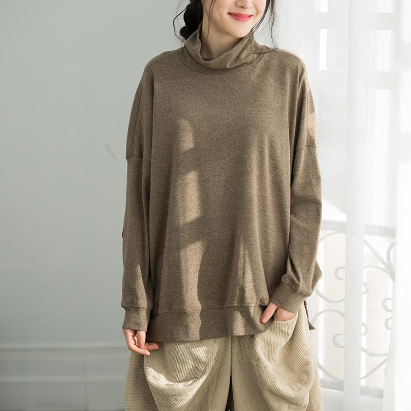 VCSHOES side open cotton tunic pattern plus size Photography khaki tunic shirt