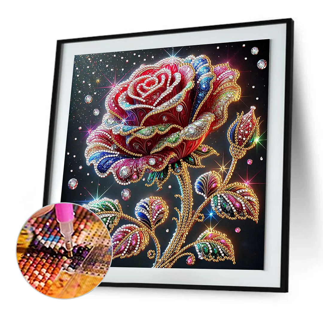 Rose - Partial Special Shaped Drill Diamond Painting Kits (Canvas|30*30cm)