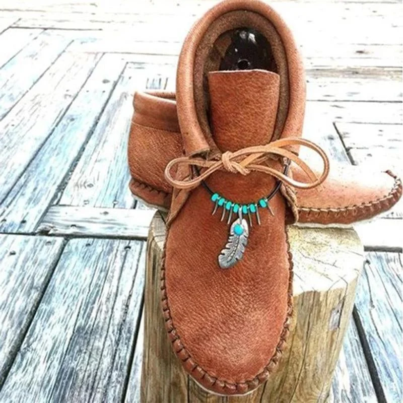 Boho Flat Heel Daily Boots | EGEMISS