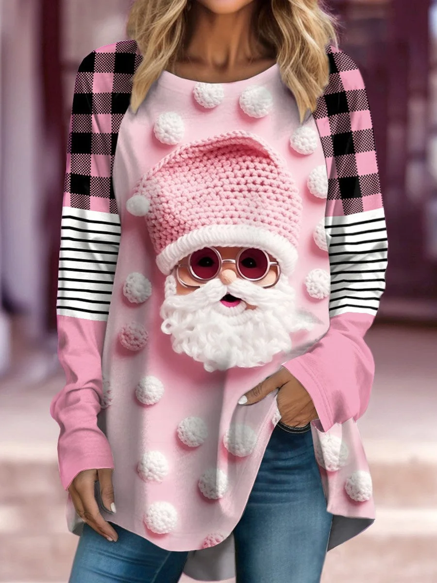 Women's Long Sleeve Scoop Neck Graphic Printed Tops