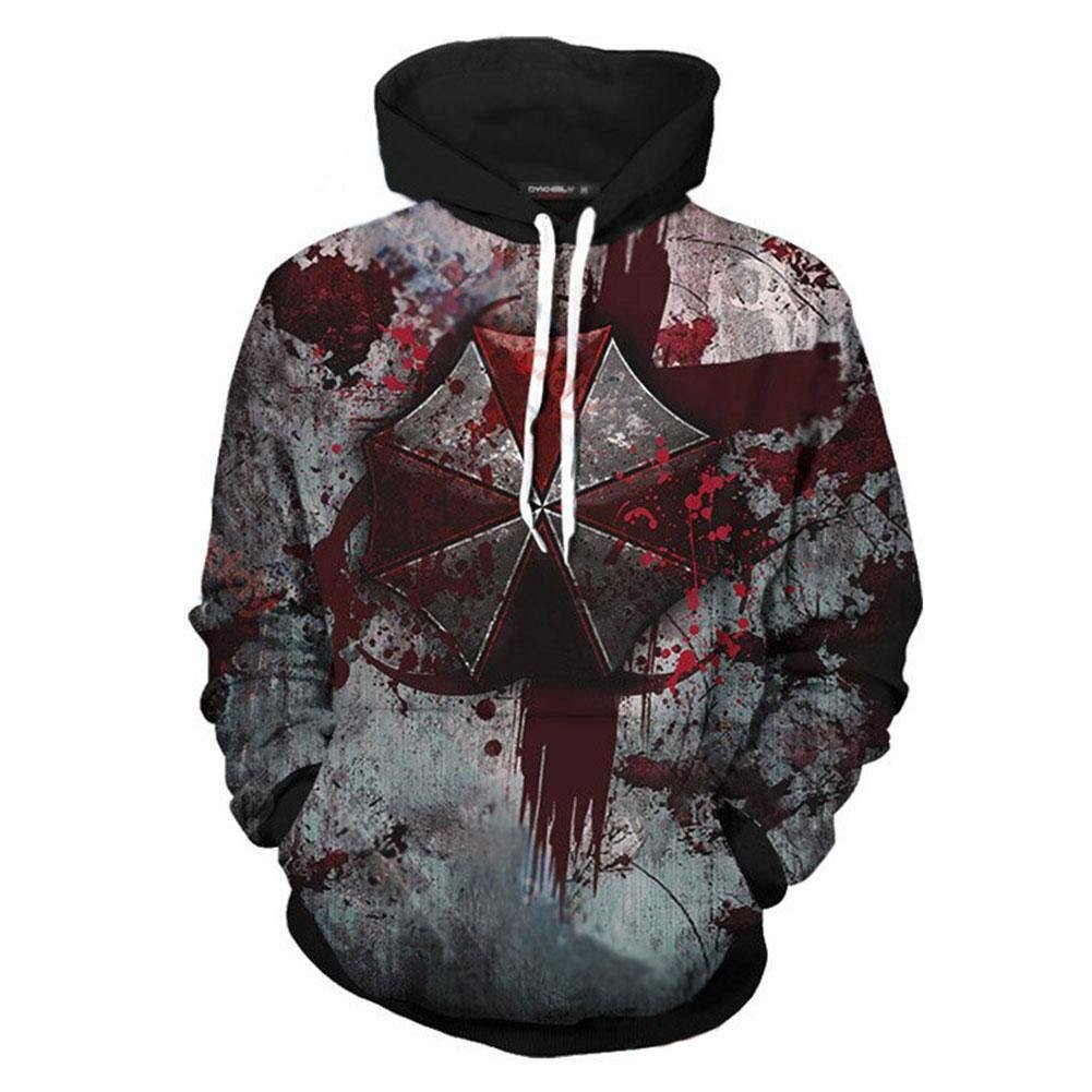 Resident Evil Umbrella Corporation Hoodie Hooded Pulli Pullover mit Kaputze Sweatshirt