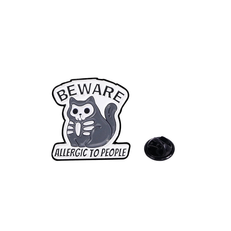 Cute Cat Skull Alloy Unisex Brooches
