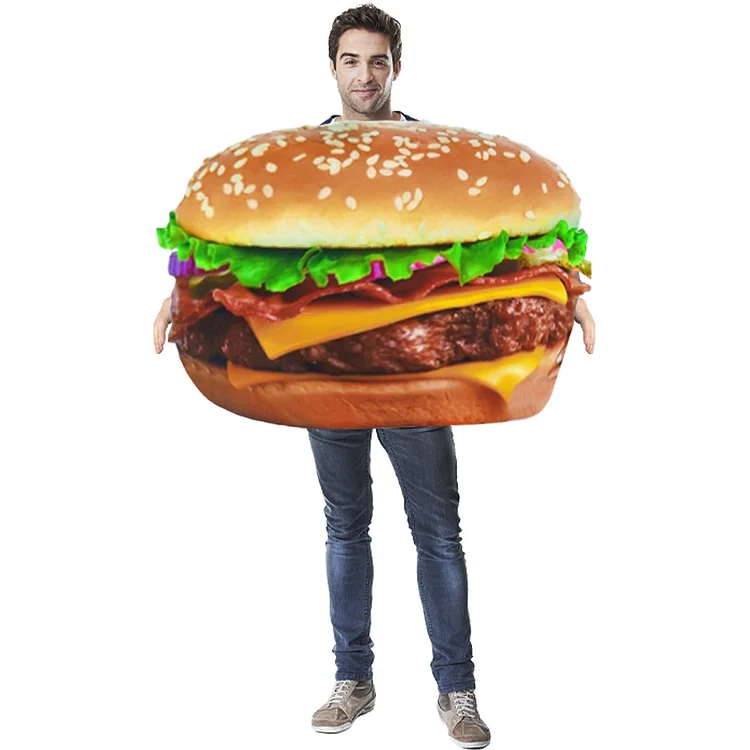 Adult Food Team Hamburger French Fries Hot Dog Outfits Cosplay Costume Halloween Carnival Suit