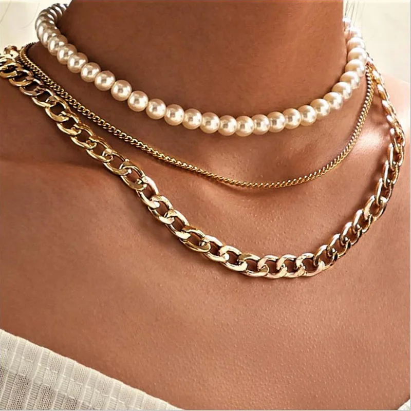 Fashion Simple Pearl Multilayer Necklace