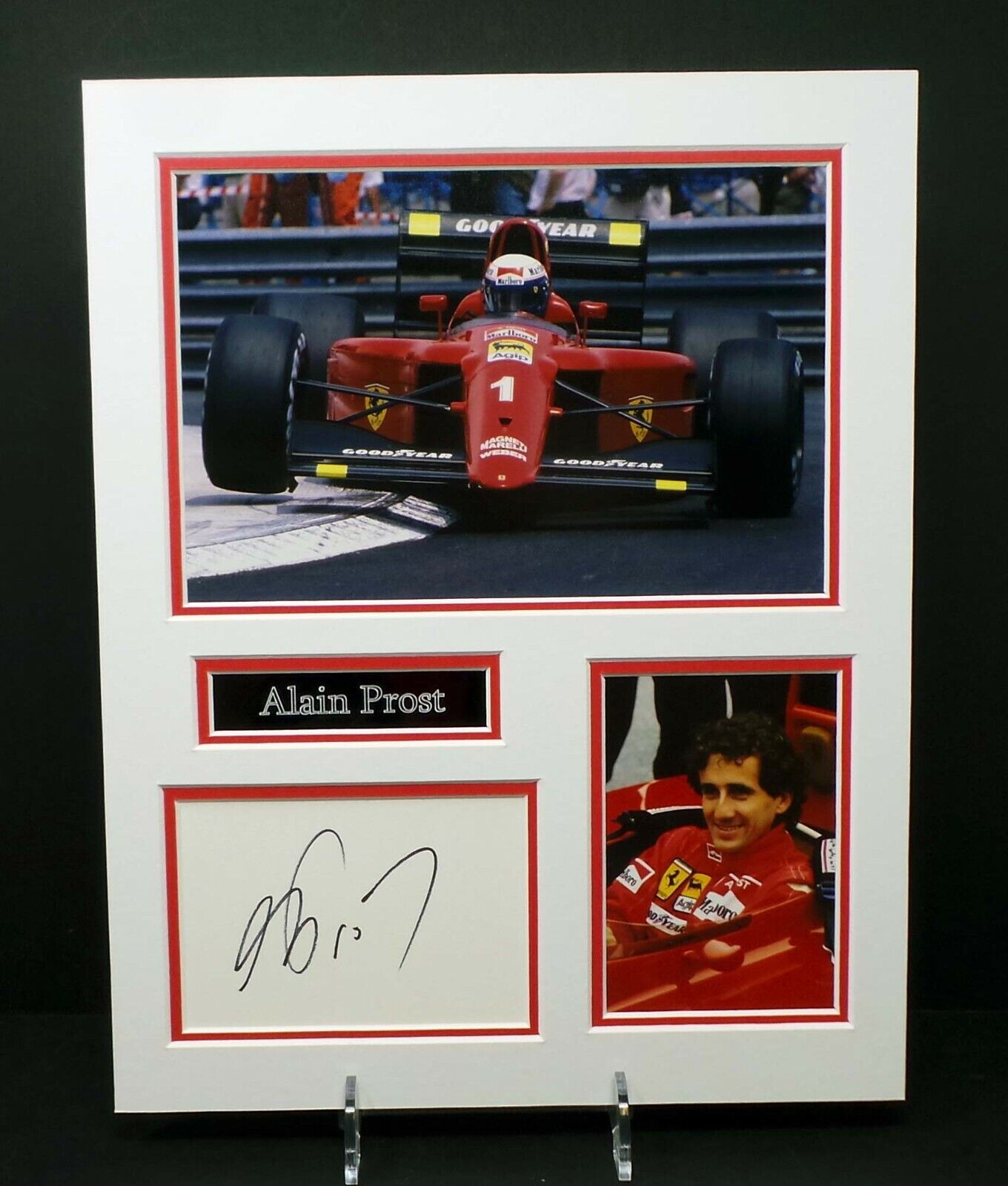 Alain PROST Ferrari F1 World Champion Signed Mounted Photo Poster painting Display AFTAL RD COA