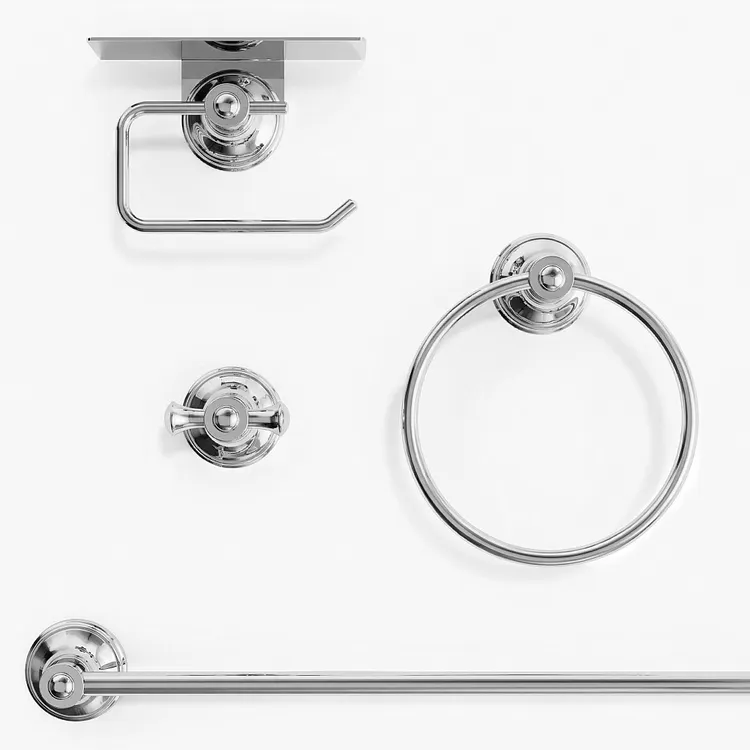 EVERSTEIN Vintage 4-Piece Bathroom Hardware Set Polished Chrome 