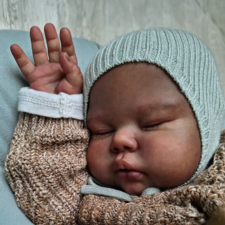  [New] 20" Handmade Lifelike Reborn African American Newborn Baby Sleeping Girl Bertian - Reborndollsshop®-Reborndollsshop®