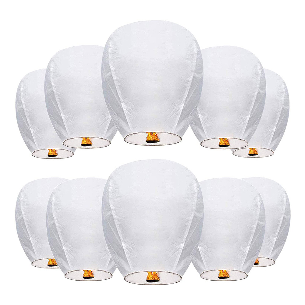 

10pcs Chinese Wishing Lantern Paper Sky Flying Lanterns Celebration Light, 501 Original
