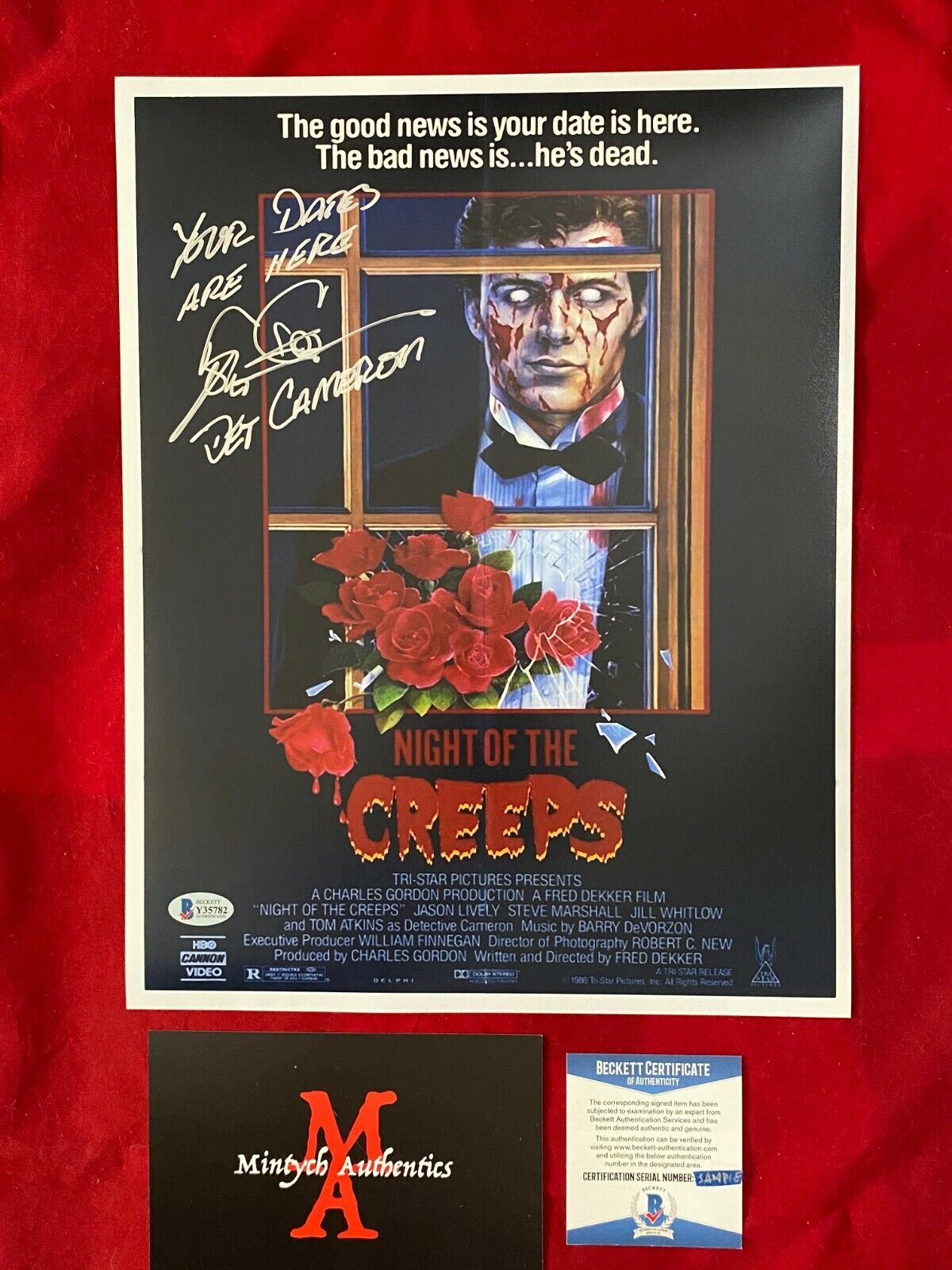 TOM ATKINS AUTOGRAPHED SIGNED 11x14 Photo Poster painting! NIGHT OF THE CREEPS, BECKETT COA!