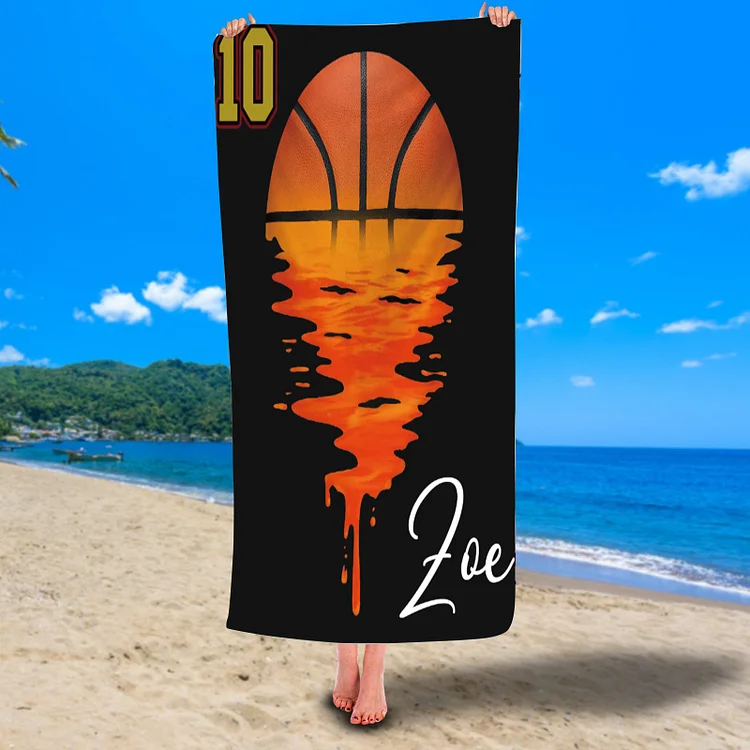 Personalized Kids Basketball Beach Towel For Summer&Beach|DYTowel93