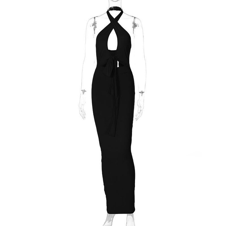 Promsstyle Sexy cross halter hollow party dress Prom Dress 2023