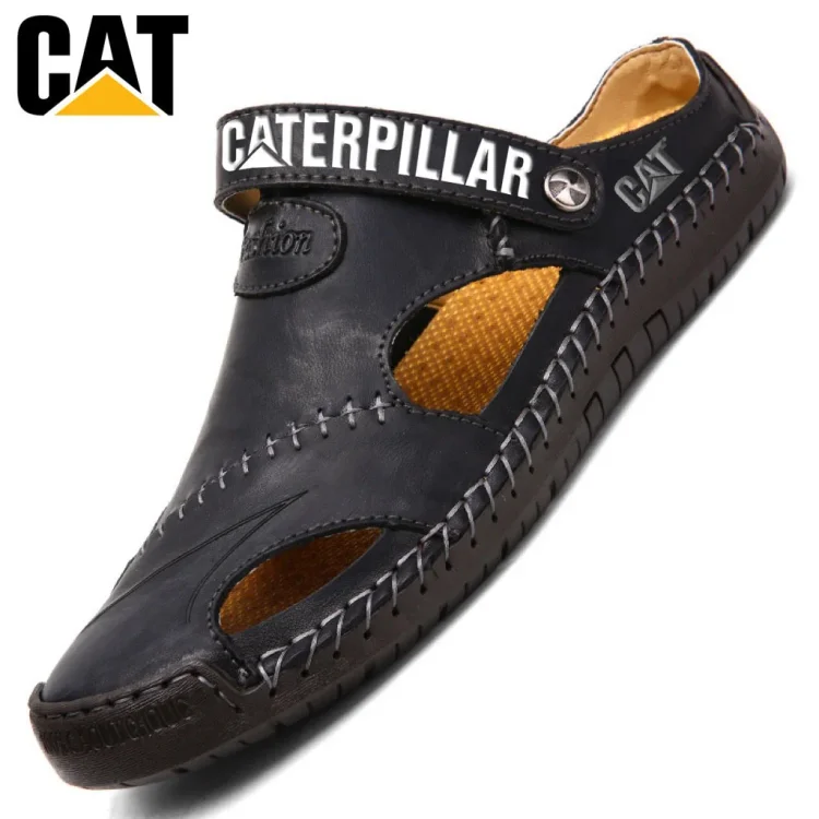 CAT pánské prodyšné velké měkké kožené outdoorové sandály