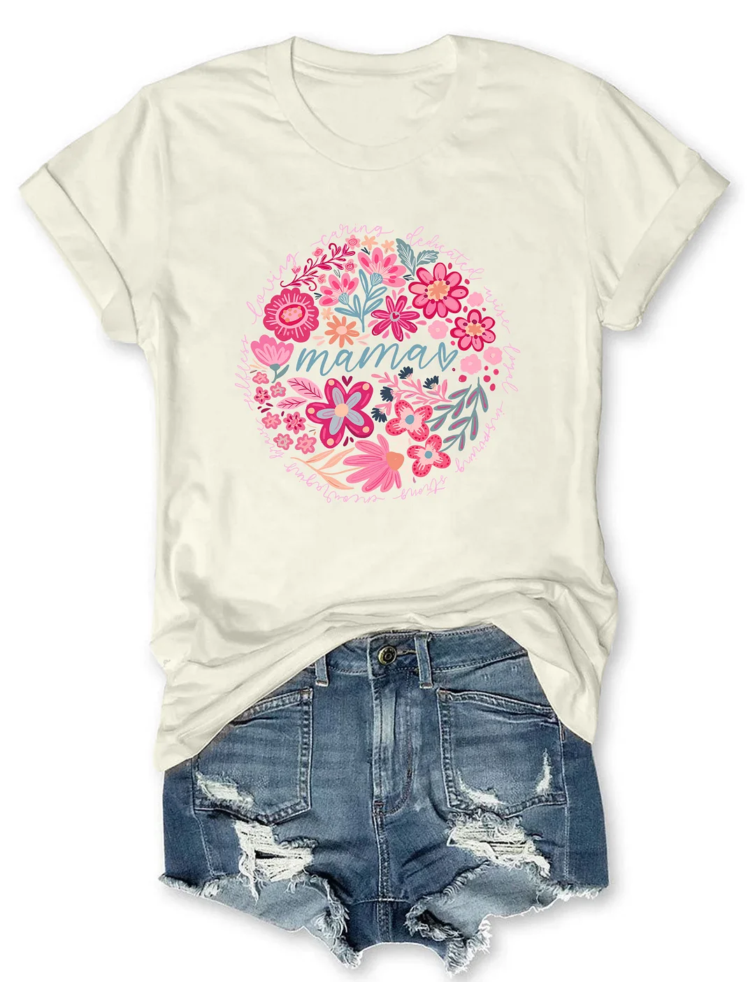 Boho Floral Mama T-shirt