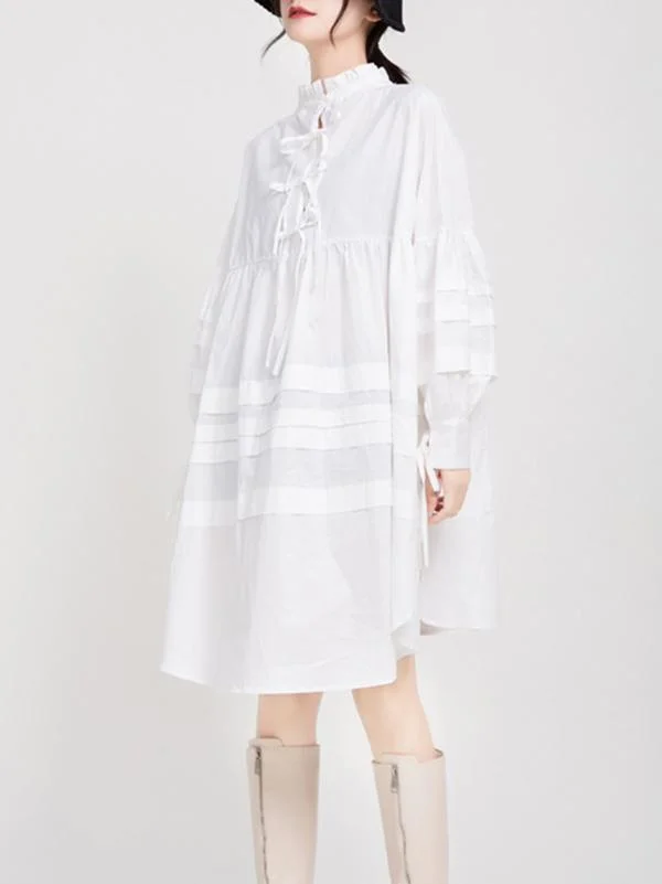 Casual Drawstring Two-sided Wear Mini Dress