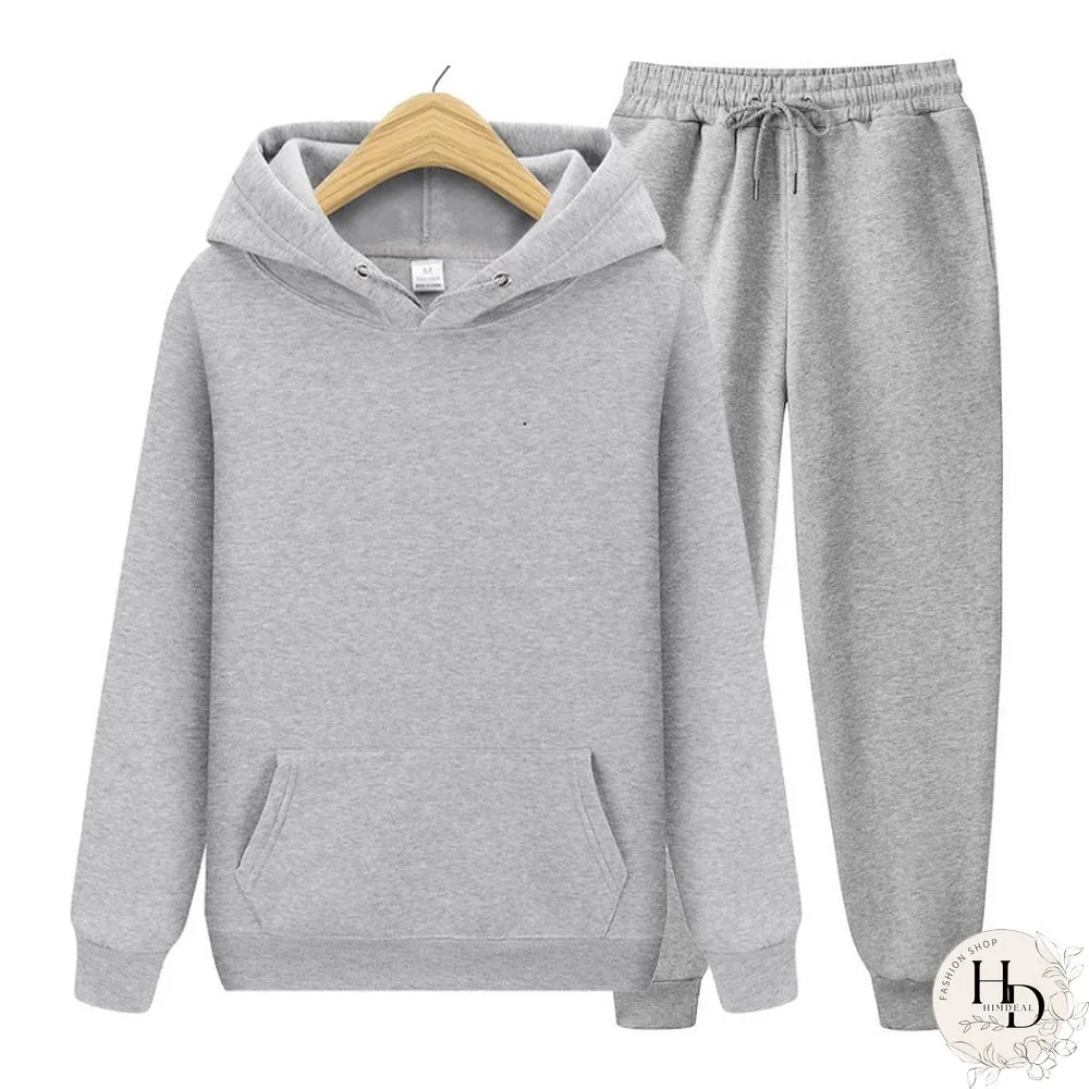 New Mens Ladies Casual Wear Suit Sportswear Solid Color Pullover Pants Autumn And Winter