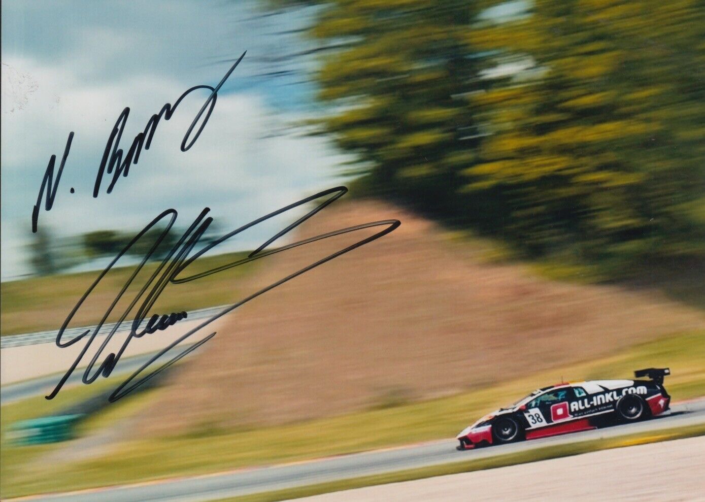 Winkelhock, Basseng Hand Signed 7x5 Photo Poster painting - Lamborghini Autograph.