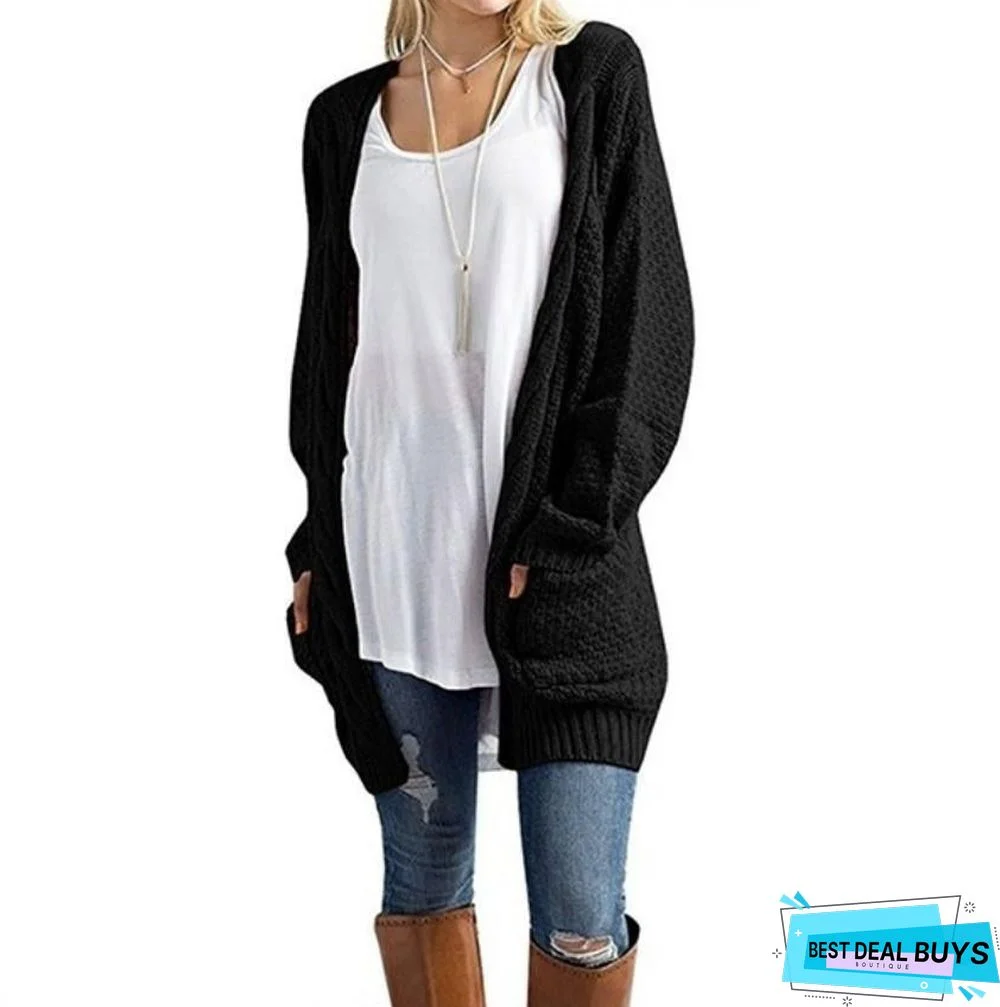 Women's Long Sleeved Cardigan Sweater