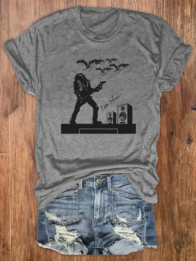 Rock Electric Guitar Print T-Shirt