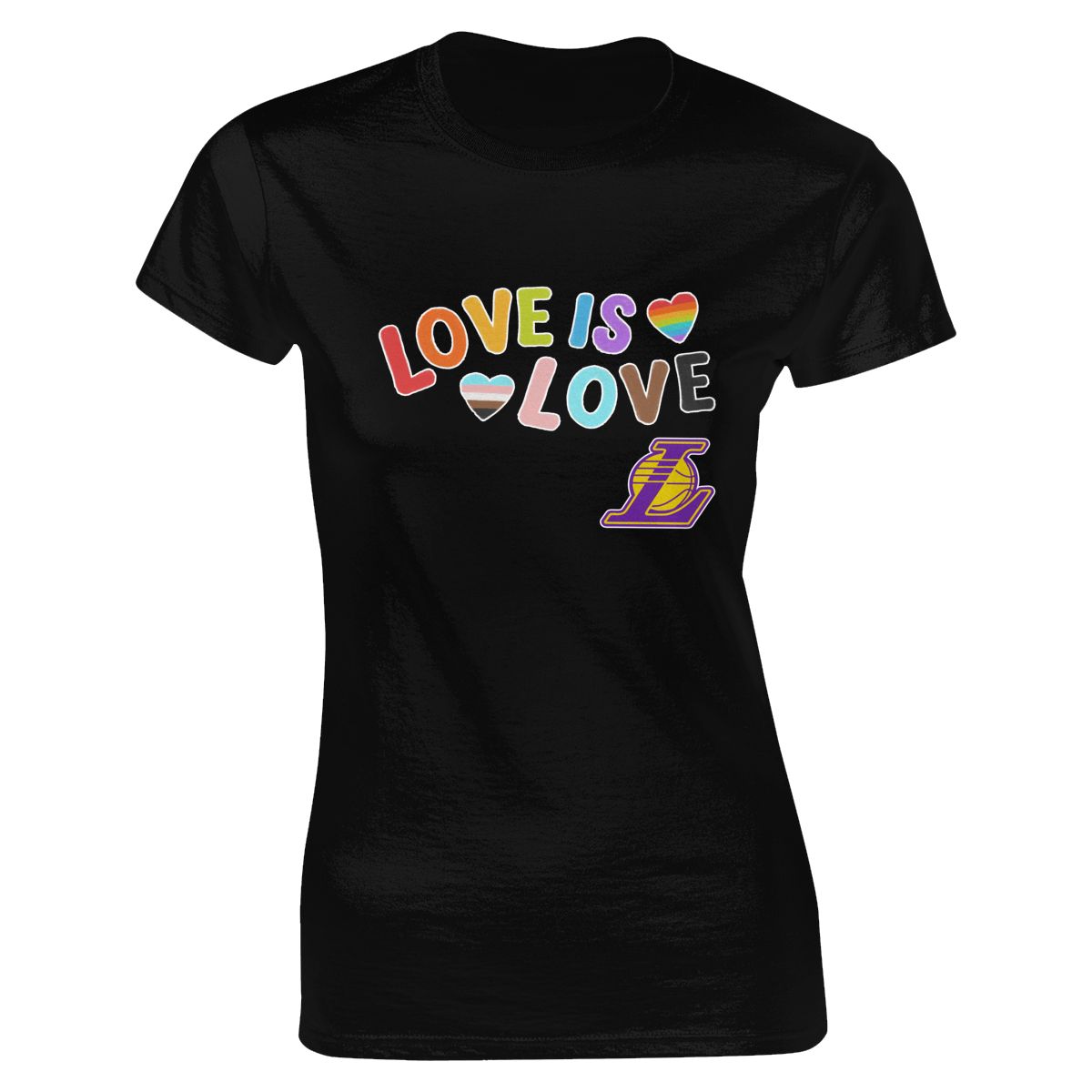 Los Angeles Lakers Love Pride Women's Soft Cotton T-Shirt