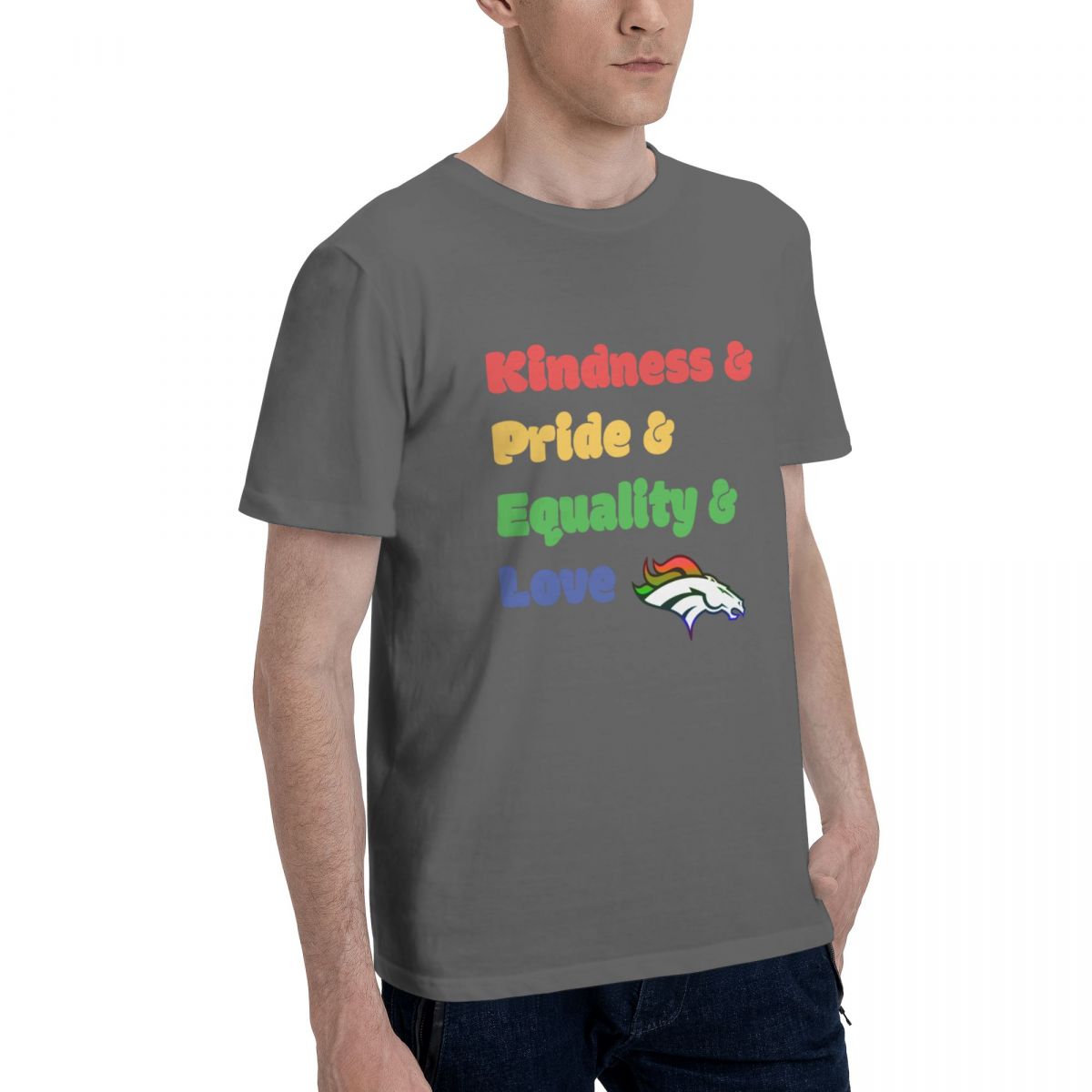 Denver Broncos Colorful LGBT Men's Cotton Shirt