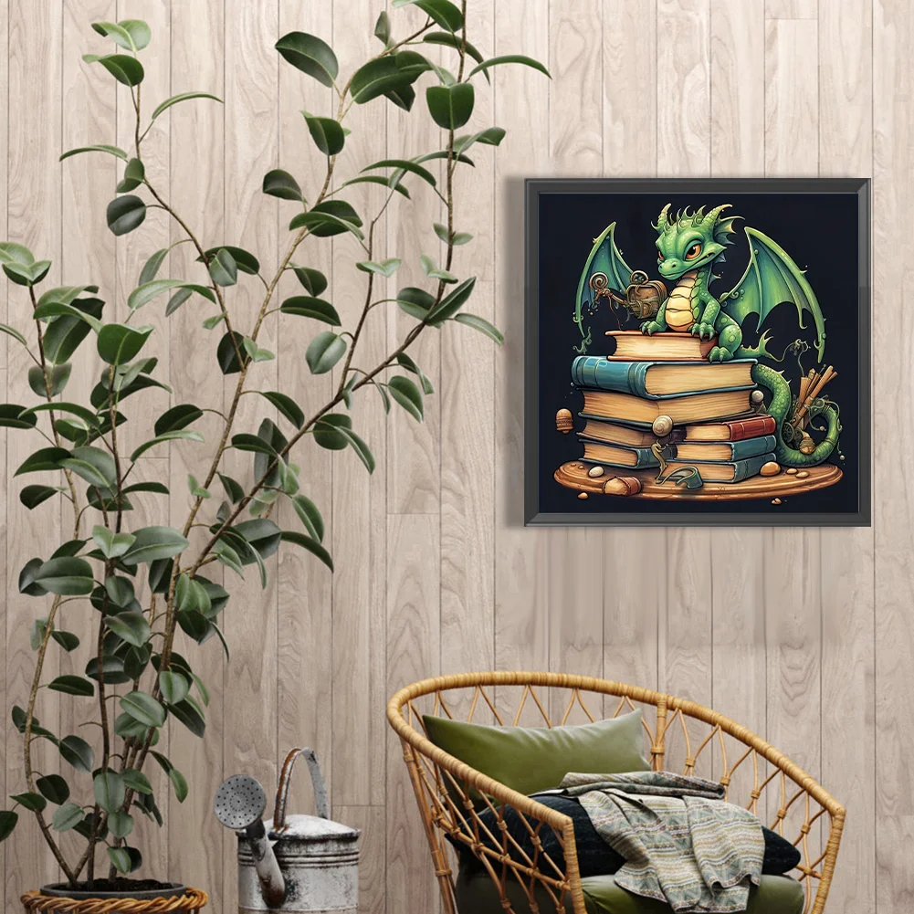 Diamond Painting - Full Round Drill - Book Dragon(Canvas|40*40cm)