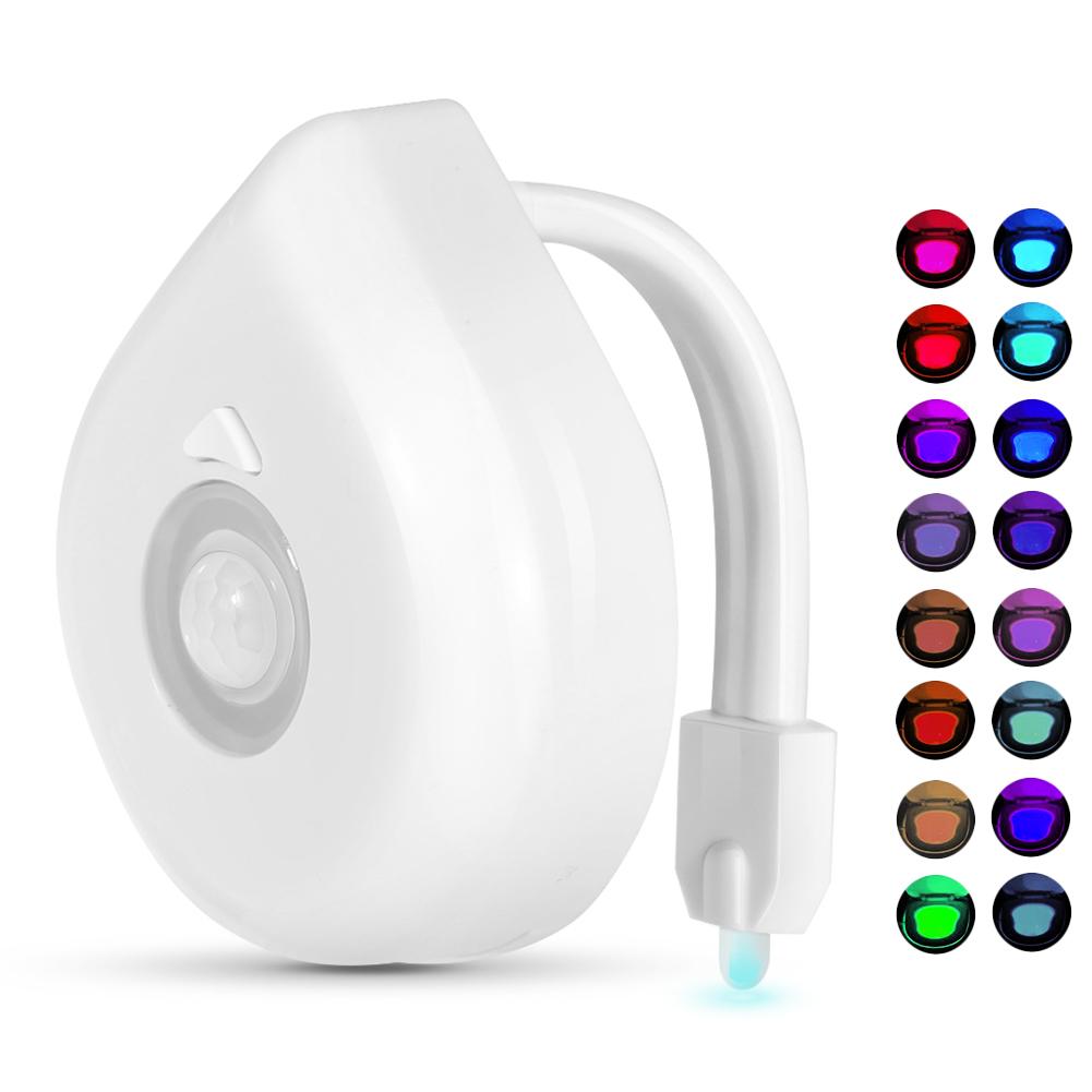 

16 Colors LED Motion Sensor Toilet Light Battery Operated Bright Night Lamp, 501 Original