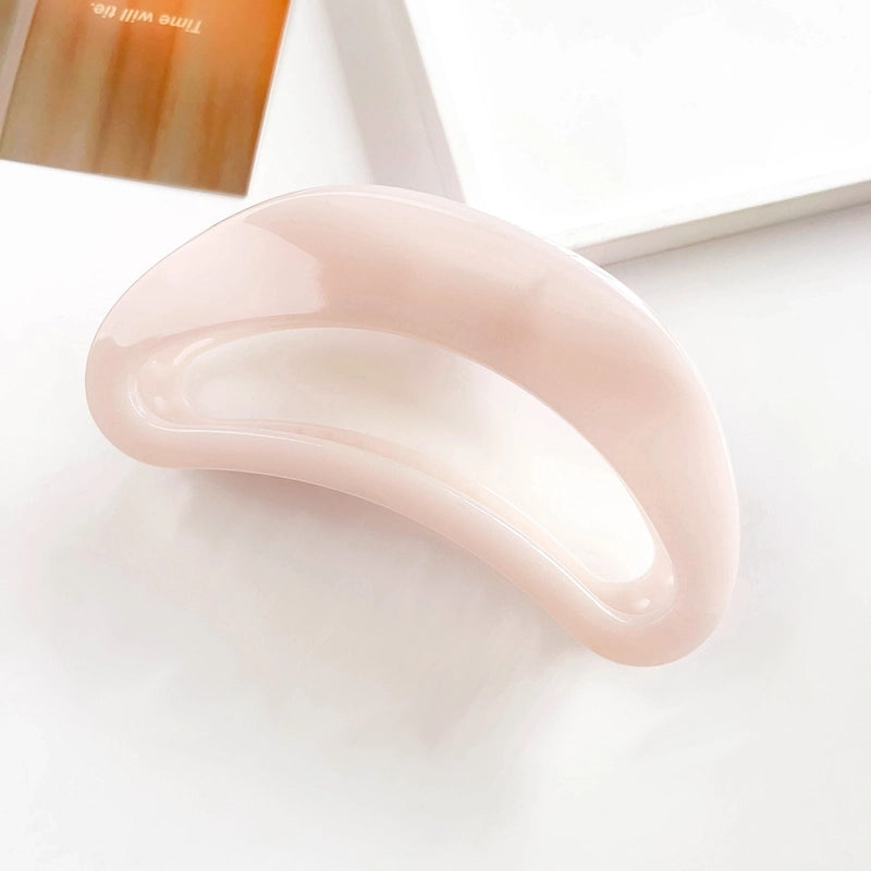 Women’s IG Style Minimalist Moon Waves Solid Color Plastic Hollow Out Hair Claws