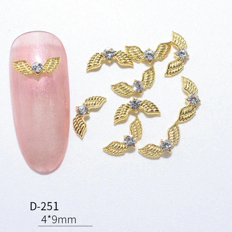Nail Decoration Elegant Designs 10 pcs/set Alloy With Exquisite Zircon Rhinestones For Nail Tips Beauty Salons