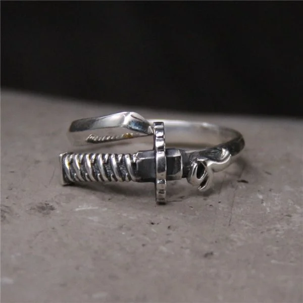 Sterling Silver Samurai Sword Ring