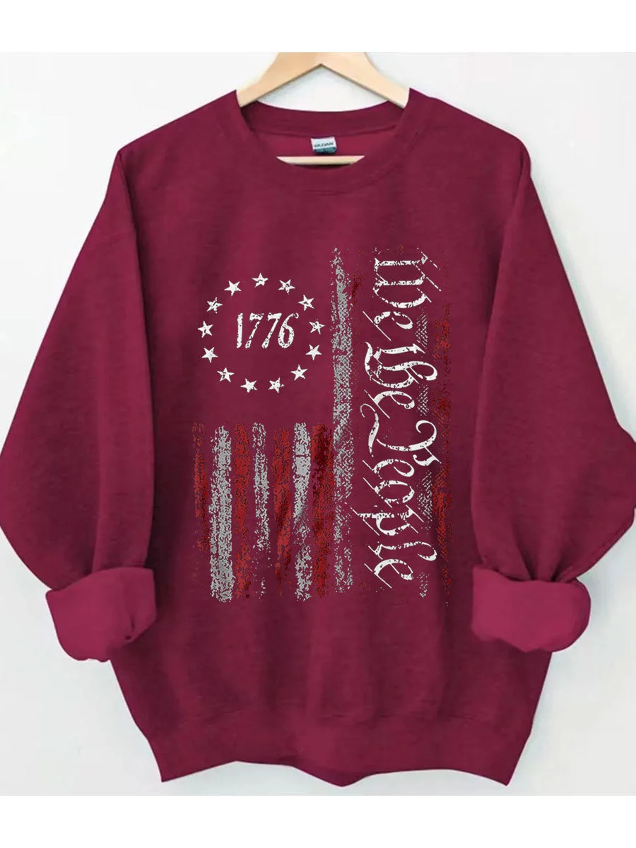 We The People America Flag Sweatshirt