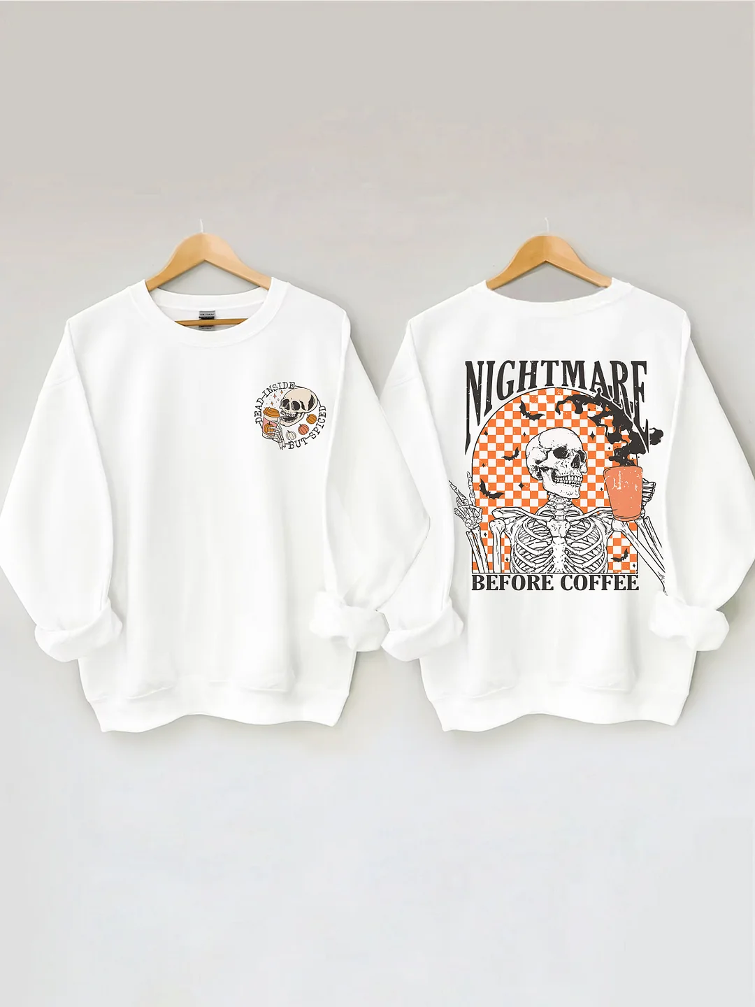 Nightmare Before Coffee Halloween Skeleton Sweatshirt