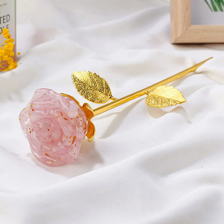 Olivenorma Crystal Rose Flower Handicraft Gemstone Decoration-Rose Quartz