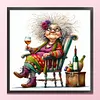 Lady Drinking Red Wine-11CT Stamped Cross Stitch 40*40cm/15.75*15.75in tapestrymarket