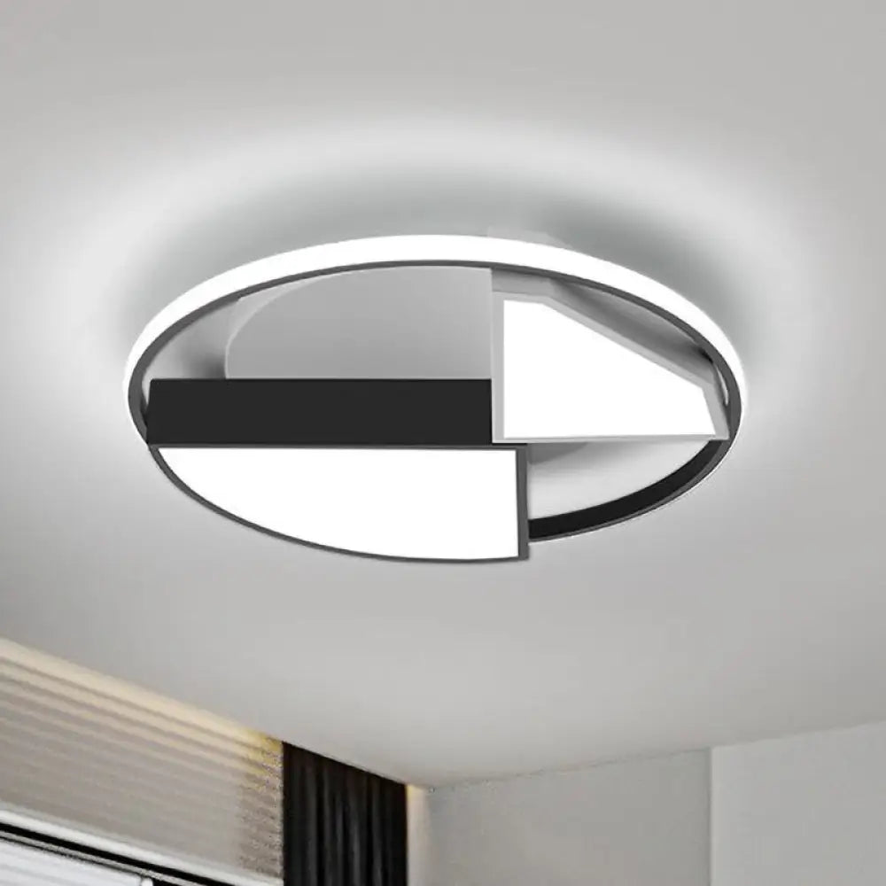 Modern Metal Diamond Ceiling Mounted Led Fixture - 16&rsquo;/19.5&rsquo; Wide Black - White Flushmount