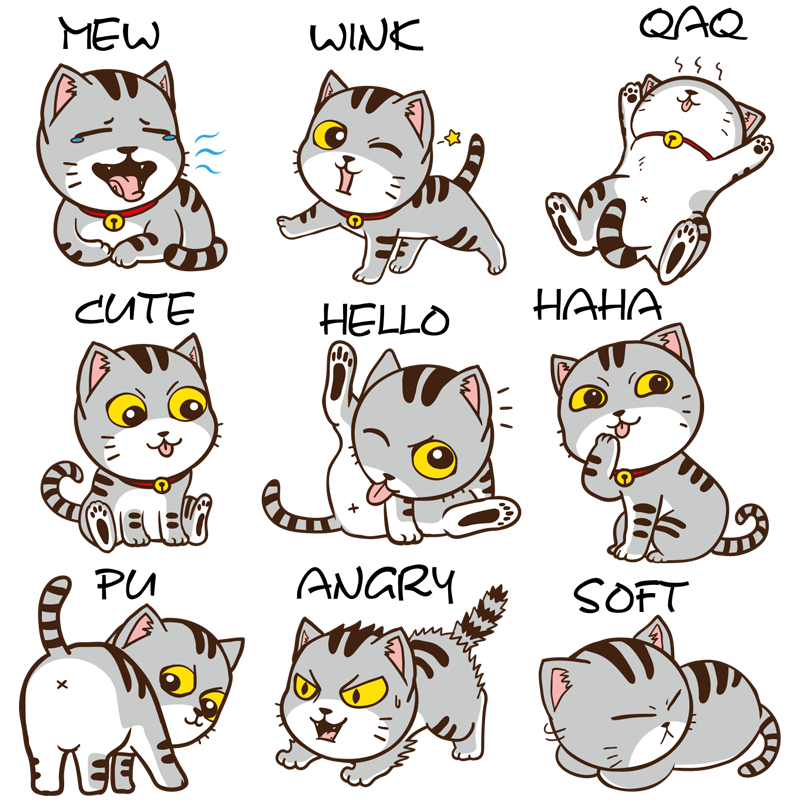 Cartoon Lovely Cats Wall Stickers Fridge Decoration Funny Cats Home Decor for Kids Room DIY Art Stikers Muraux Waterproof