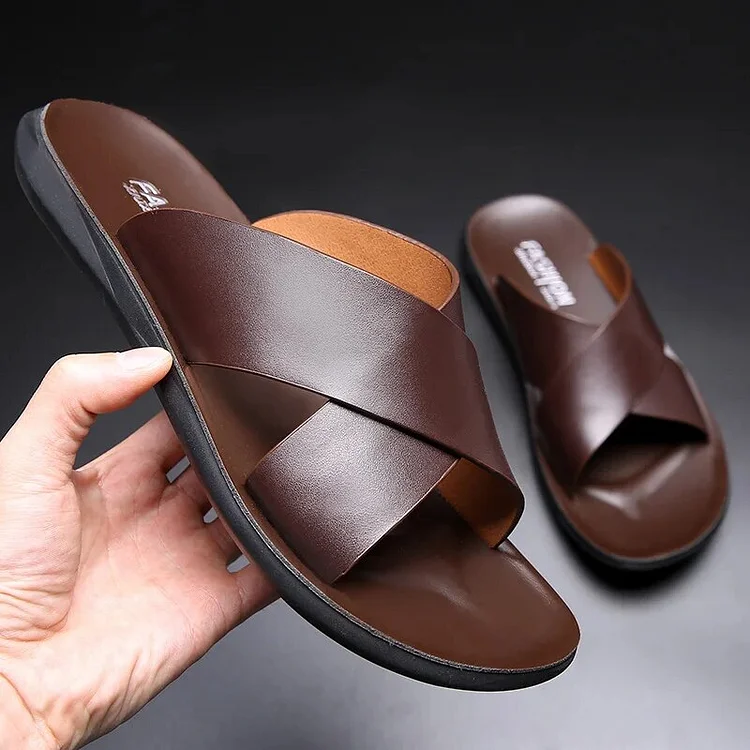 Comfortable Anti-Slip Leather Sandals | Breathable All-Season Footwear for Men Radinnoo.com