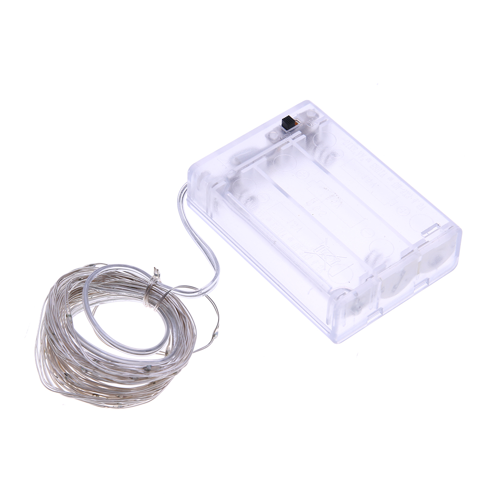 

50 LED 5m String Battery Silver Wire Fairy-String Light, Green, 501 Original
